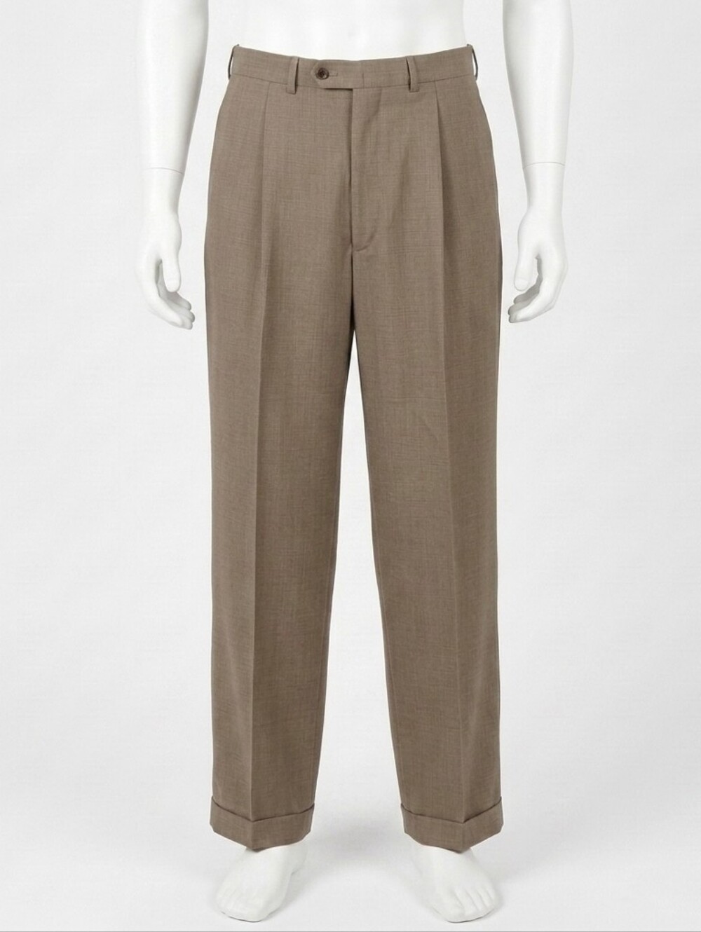 Ermenegildo Zegna Traveler Pants 38R Lana Wool Pleats Cuffed Trousers Old Money